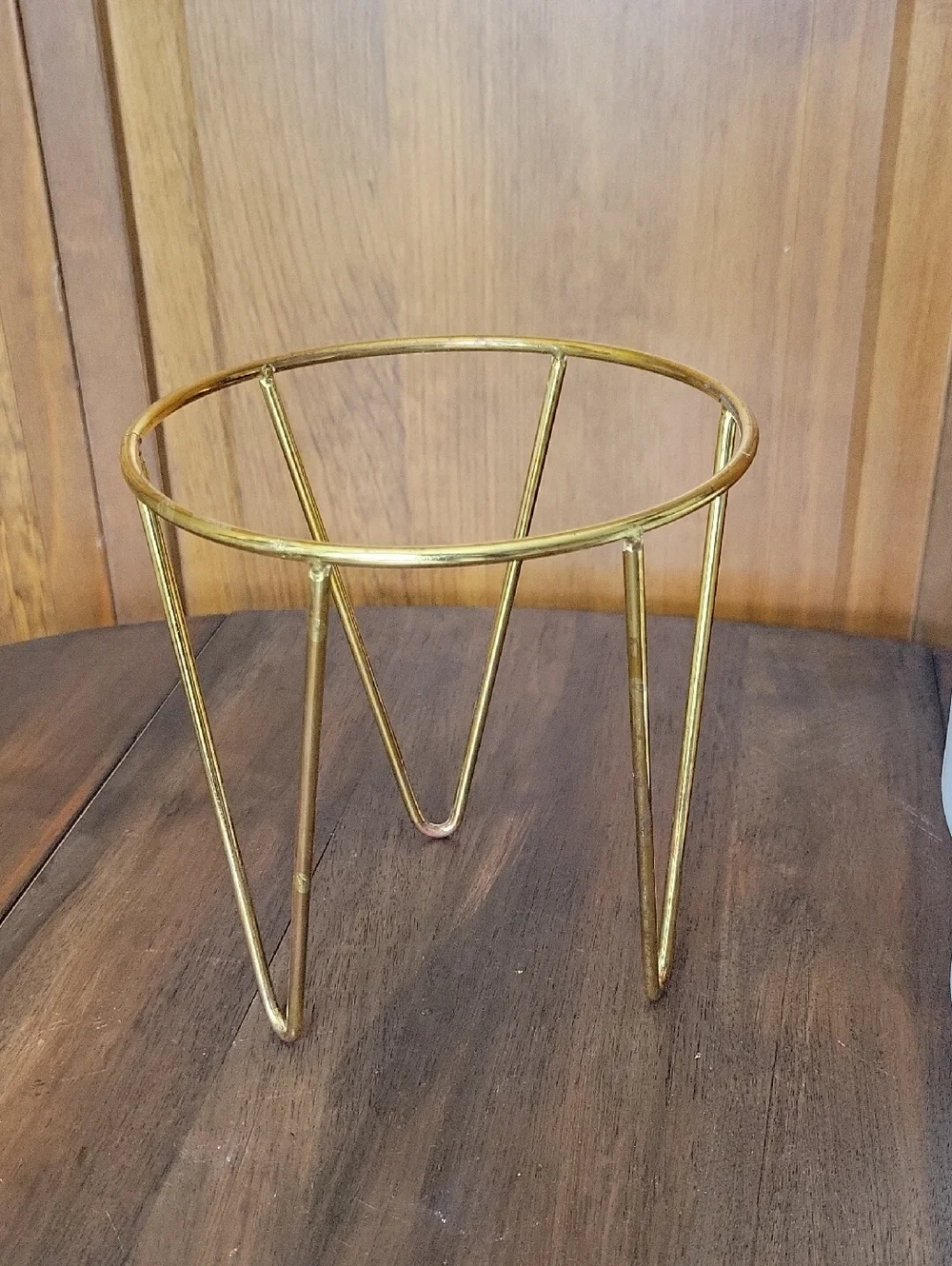 IKEA White Planter with Gold Metal Stand